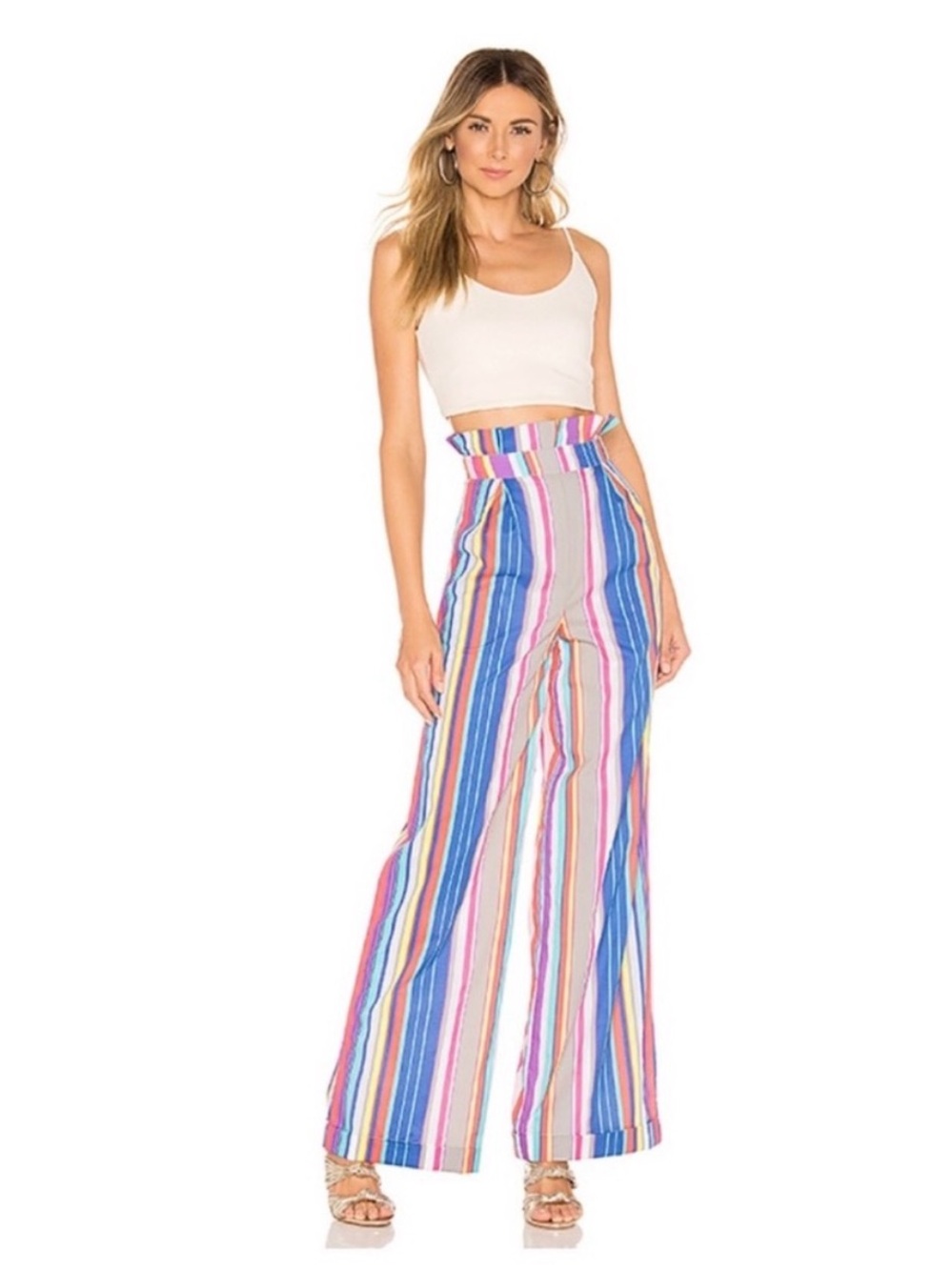 House of Harlow 1960 X Revolve Yvonne Stripe Pant Small Rainbow Stripe